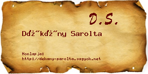 Dékány Sarolta névjegykártya