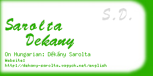 sarolta dekany business card